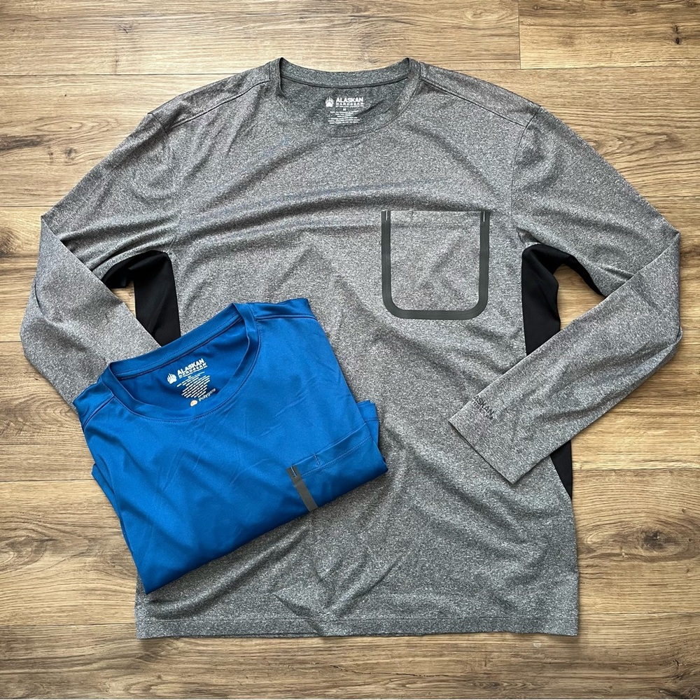 Alaskan Hardgear Duluth Trading Men's Medium Long Sleeve Dri Fit Shirts LOT OF 2